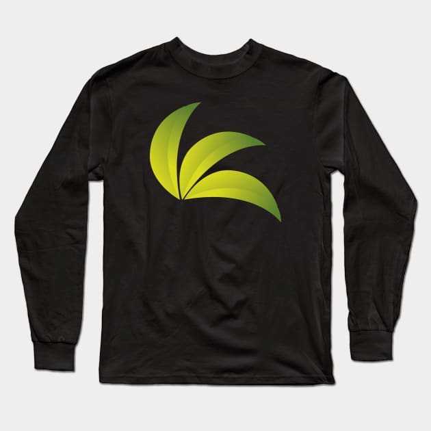 Abstract light green leaves Long Sleeve T-Shirt by Choulous79